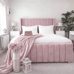 Home luxury panel wingback bed